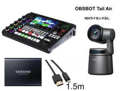 RGBlink Mini Edge・OBSBOT Tail Air  PTZ リモート IP 4K カメラ・Samsung 外付けSSD T5 1TB USB3.1 ・MicroHDMI to HDMI ケーブル1.5mセット