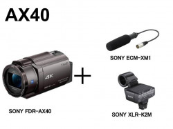 SONY FDR-AX40 （デジタル４K ハンディーカム） ＋ マイクセット（XLR-A2M・ECM-XM1 付）