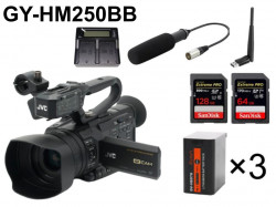 JVC 4K GY-HM250BB / マイク / SDXCカード / アンテナ / バッテリー / チャージャーセット