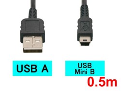 USB-miniB ケーブル(0.5m)