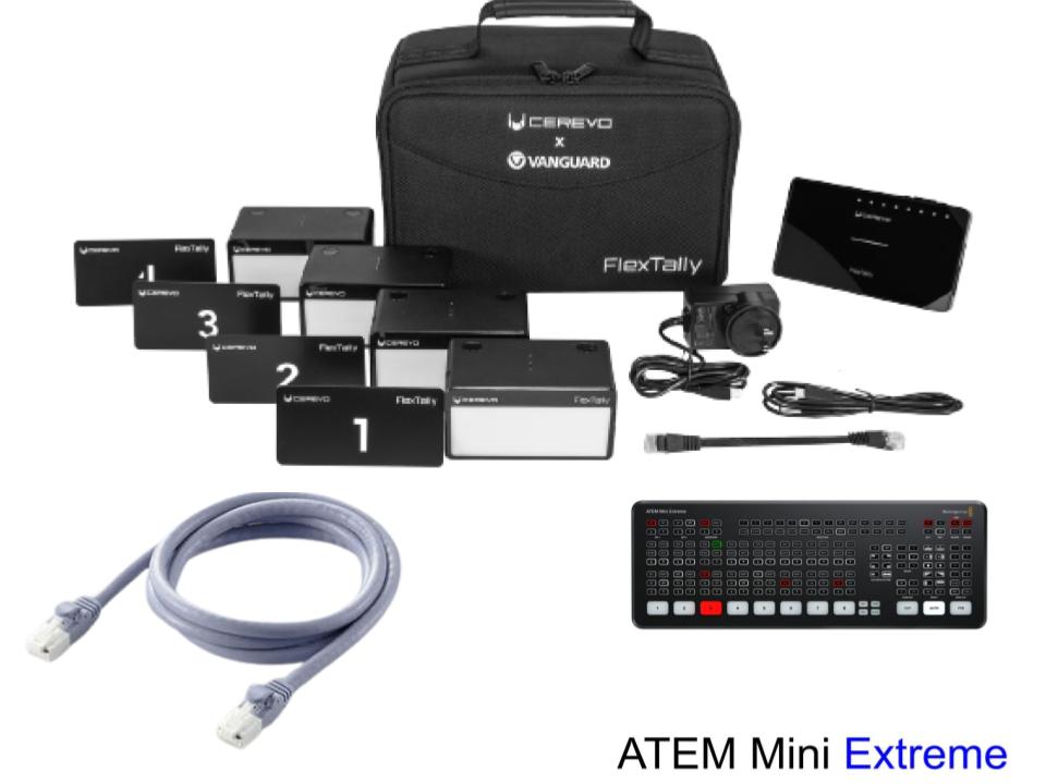 Cerevo FlexTally BP+ ATEM Mini Extreme＋LANケーブル 5m CAT6a/スイッチャー |  パンダスタジオ・レンタル公式サイト