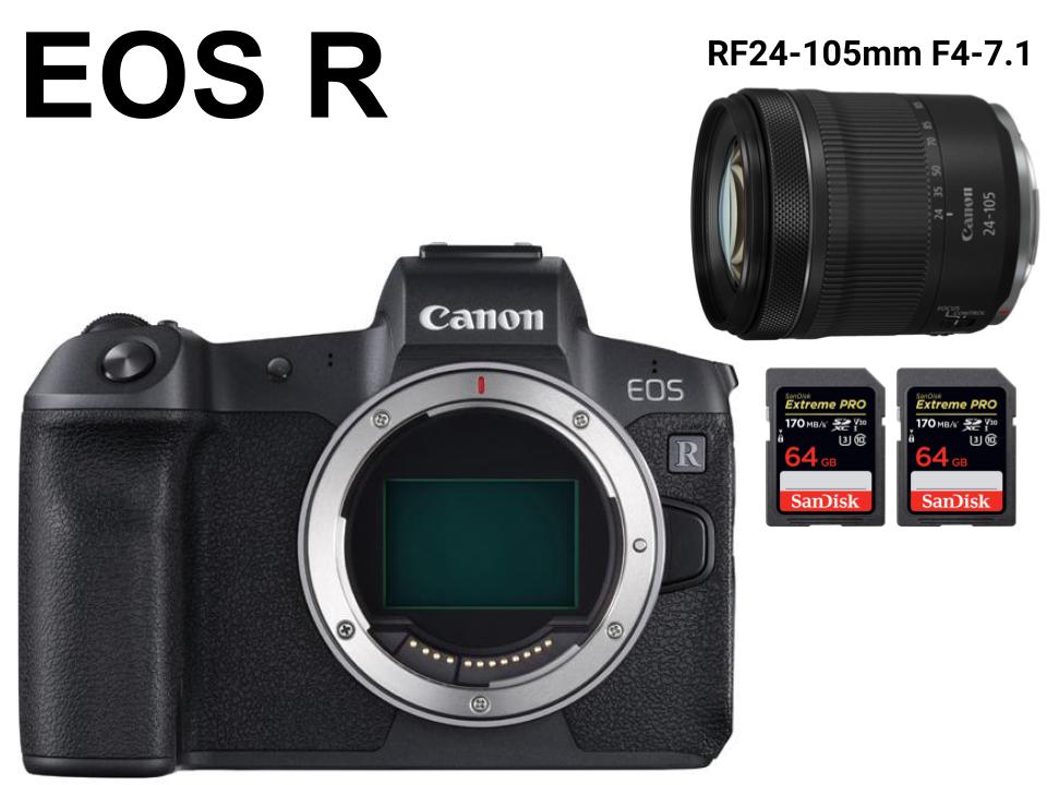 Canon EOS Rミラーレス一眼カメラ+RF24-105mm F4-7.1 IS STM+SDXCメモリーカードセット