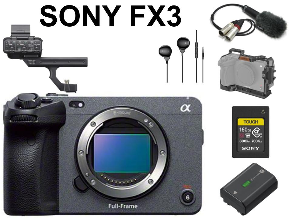 SONY FX3 / ケージ HDMI ケーブル クランプキット / CFexpress TOUGH 160GB / NP-FZ100 /  ECM-MS2 / イヤホン有線 3.5mm セット | パンダスタジオ・レンタル公式サイト