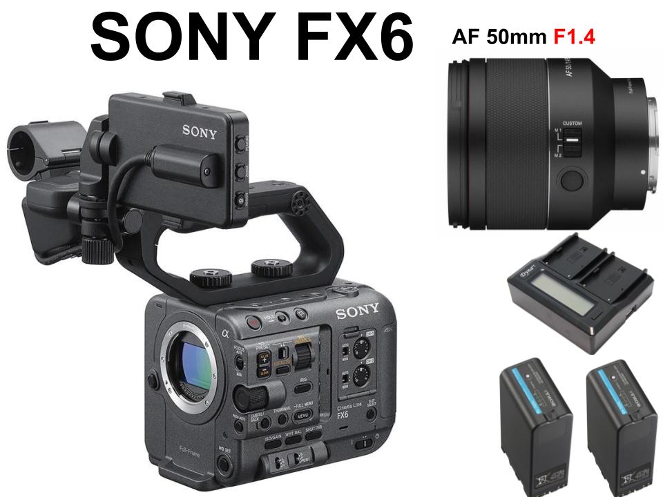 SONY FX6 / 50mm F1.4 FE II / SONY BP-U100 / 2連チャージャー セット | パンダスタジオ・レンタル公式サイト