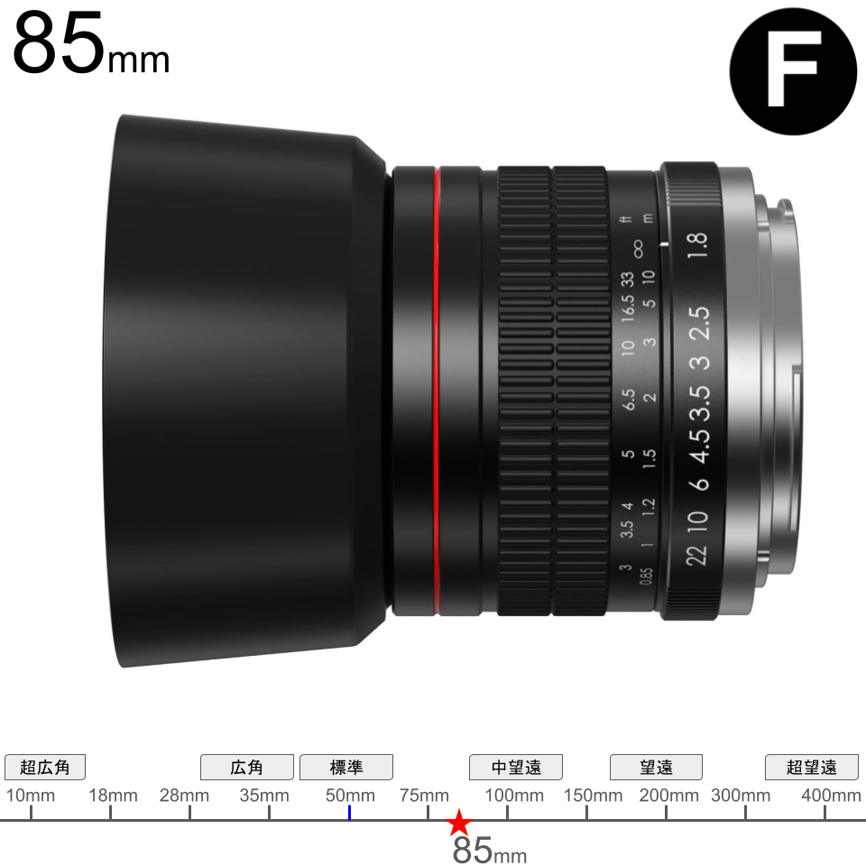 Lightdow AIマウント for Nikon Nikkor 85mm F1.8 Fマウント | パンダ