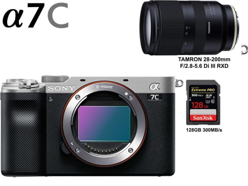 SONY α7C ILCE-7CL SC フルサイズミラーレス一眼カメラ/ TAMRON 28-200mm F2.8-5.6 Di III RXD / SDXC カードセット