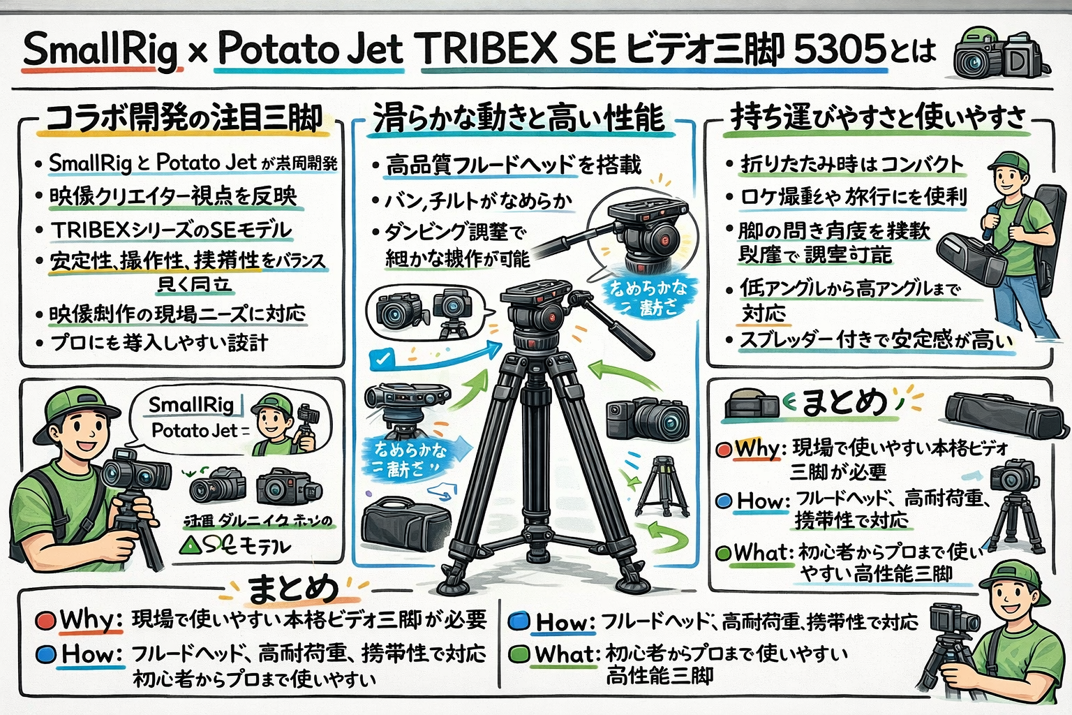SmallRig x Potato Jet TRIBEX SE ビデオ三脚 5305 | パンダスタジオ