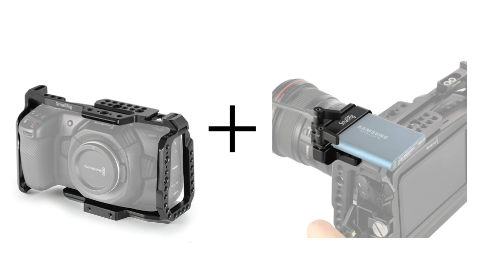 Blackmagic Design Pocket Cinema Camera 4K/6K 専用ケージ リグ ＋T5 SSD対応 クランプ セット