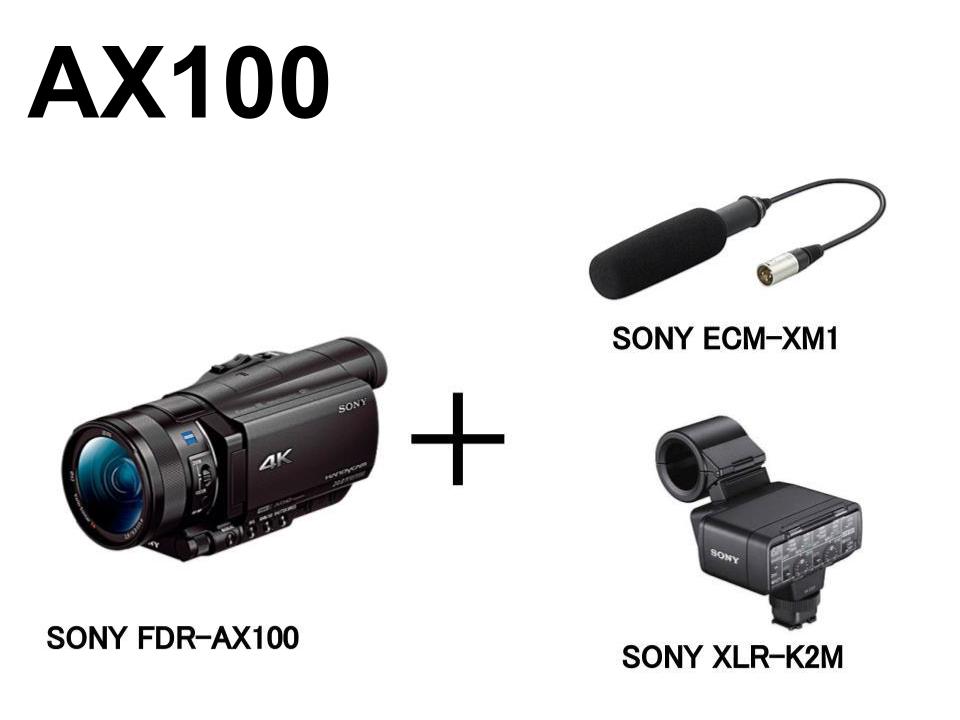 SONY FDR-AX100 (4K ハンディーカム) ＋ マイクセット（XLR-K2M ECM-XM1 付） | パンダスタジオ・レンタル公式サイト