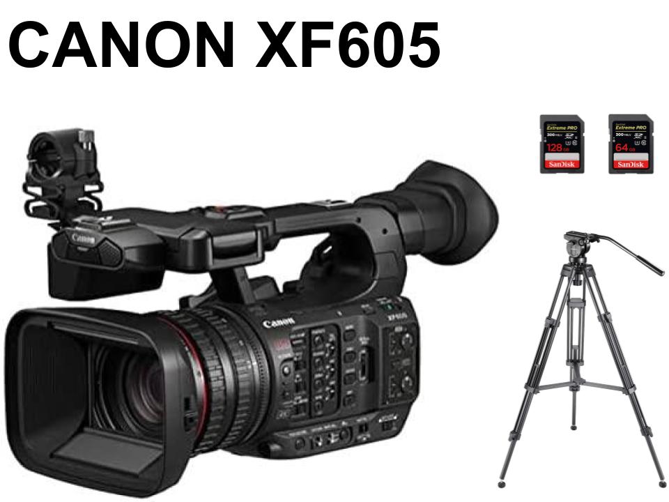 CANON XF605 業務用デジタルビデオカメラ / NEEWER ビデオカメラ三脚  / SDXCカード2枚 セット