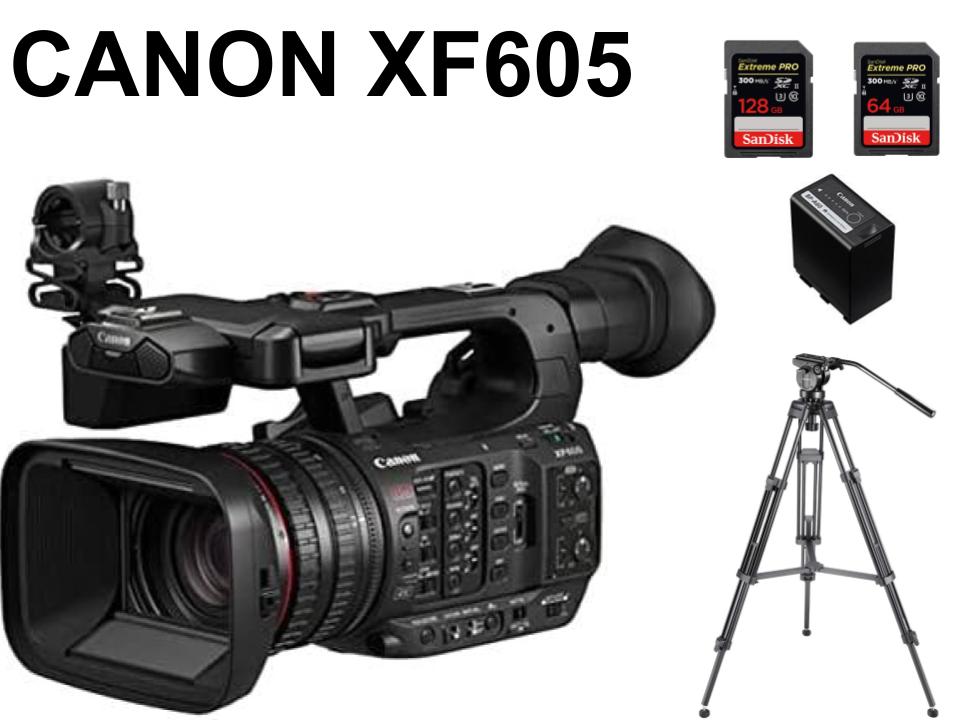 CANON XF605 業務用デジタルビデオカメラ / SDXCカード2枚 / バッテリー / Neewer 三脚 セット