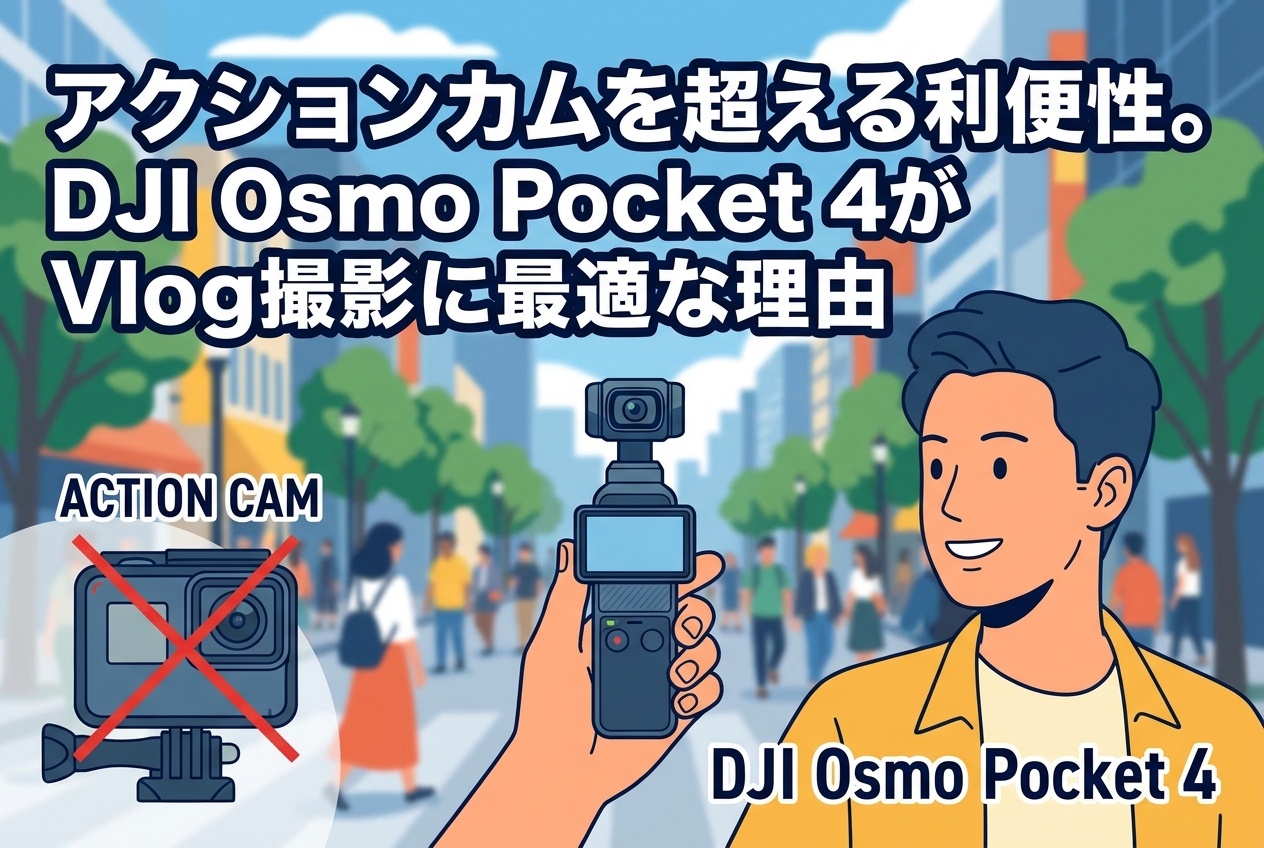 アクションカムを超える利便性。DJI Osmo Pocket 4がVlog撮影に最適な理由