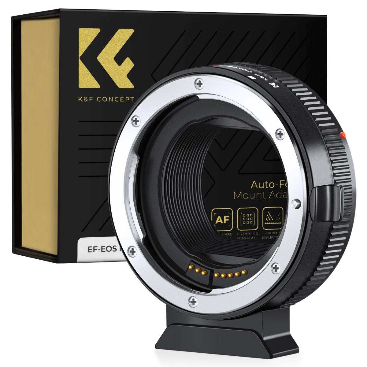 K&F Concept 電子マウントアダプター EF-EOSR AF EF-Sマウントレンズ