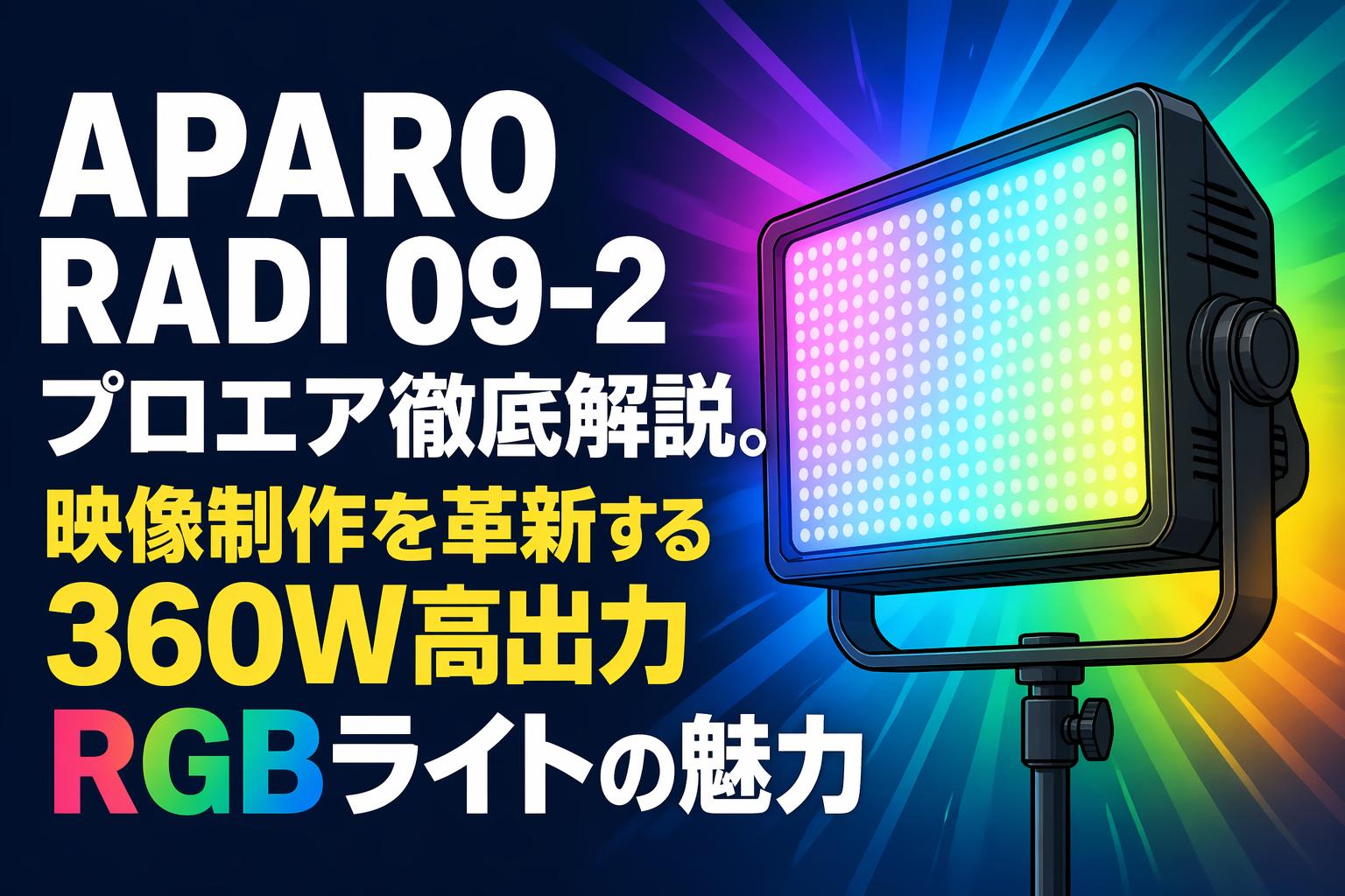APARO RADI 09-2 プロエア徹底解説。映像制作を革新する360W高出力RGBライトの魅力