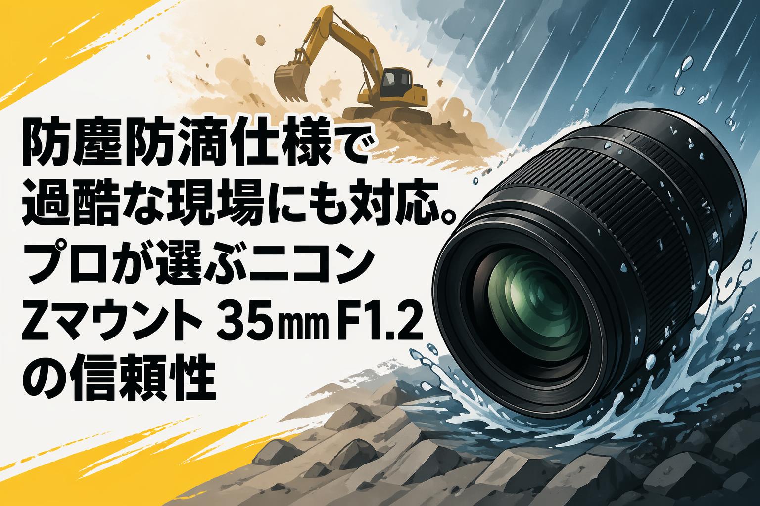 防塵防滴仕様で過酷な現場にも対応。プロが選ぶニコン Zマウント 35mm F1.2の信頼性