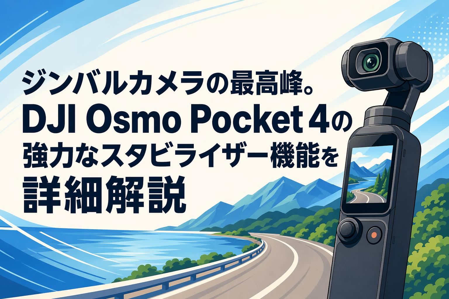 ジンバルカメラの最高峰。DJI Osmo Pocket 4の強力なスタビライザー機能を詳細解説