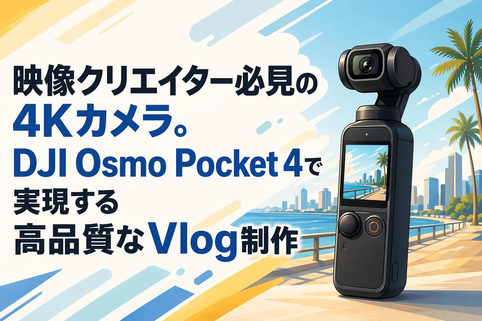 映像クリエイター必見の4Kカメラ。DJI Osmo Pocket 4で実現する高品質なVlog制作