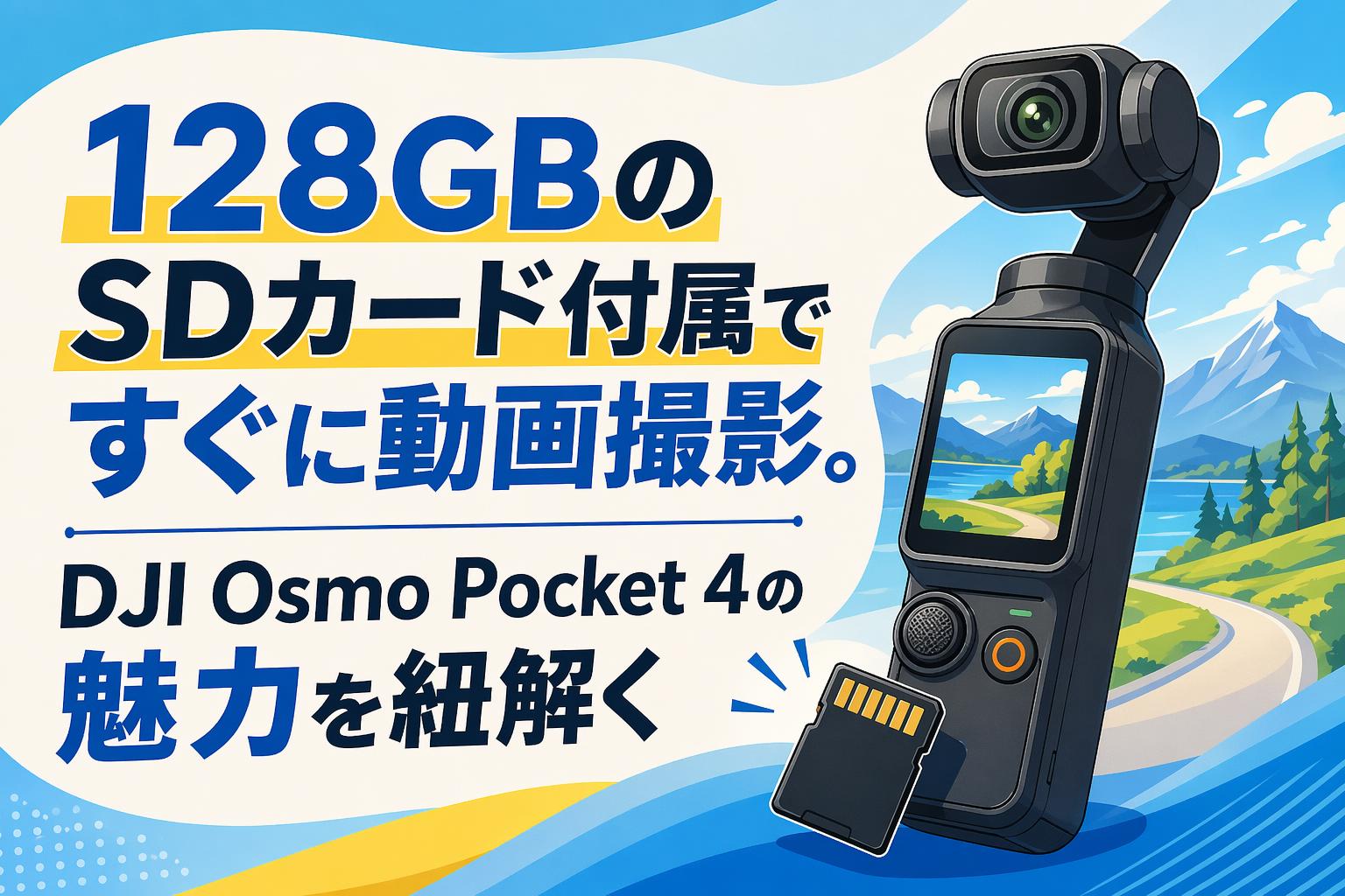 128GBのSDカード付属ですぐに動画撮影。DJI Osmo Pocket 4の魅力を紐解く