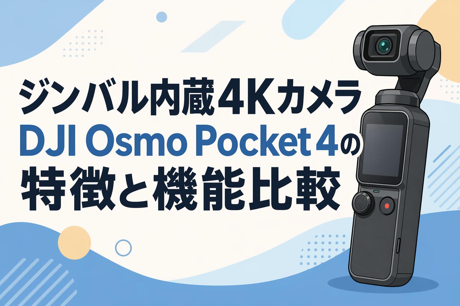 ジンバル内蔵4KカメラDJI Osmo Pocket 4の特徴と機能比較