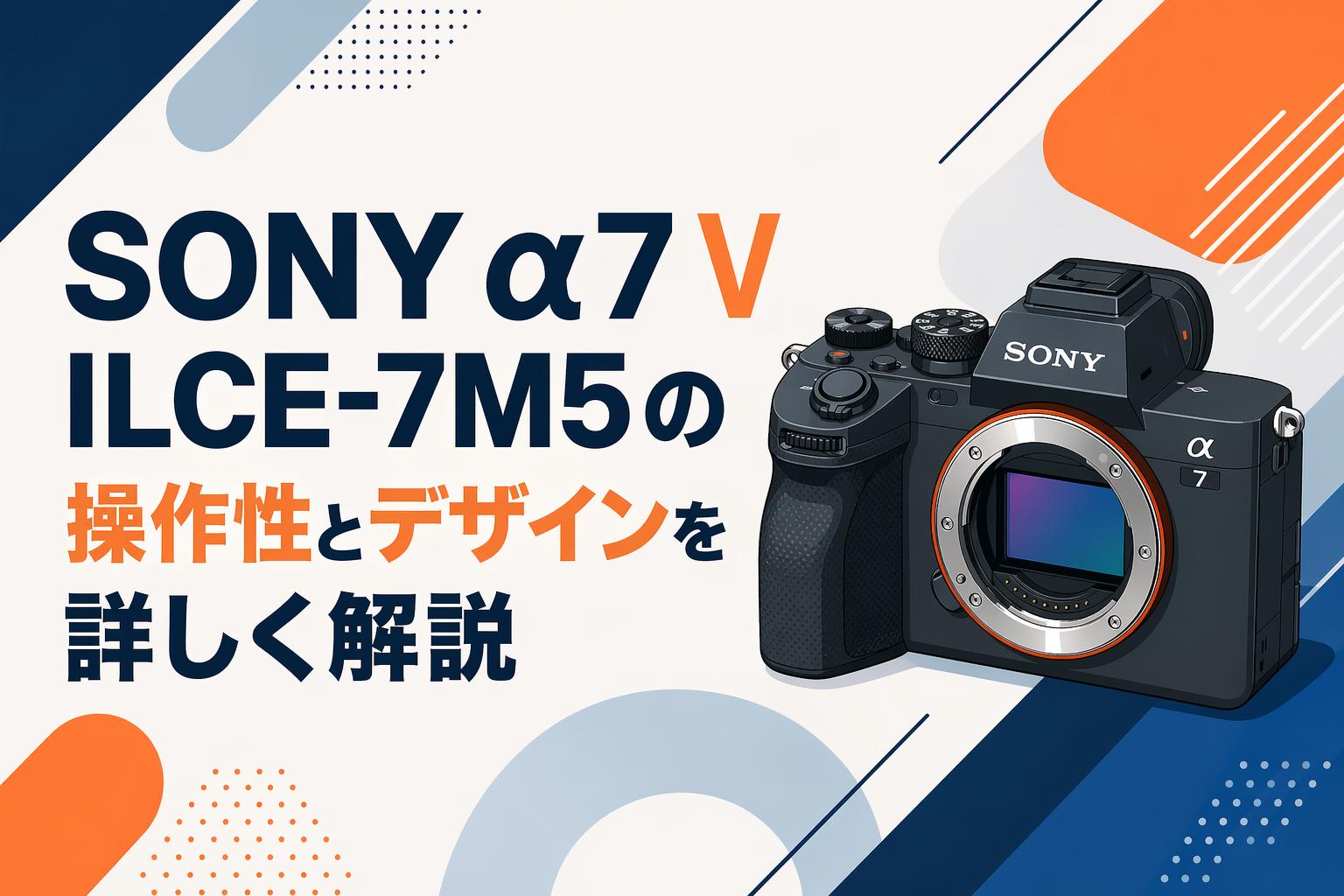 SONY α7 V ILCE-7M5の操作性とデザインを詳しく解説