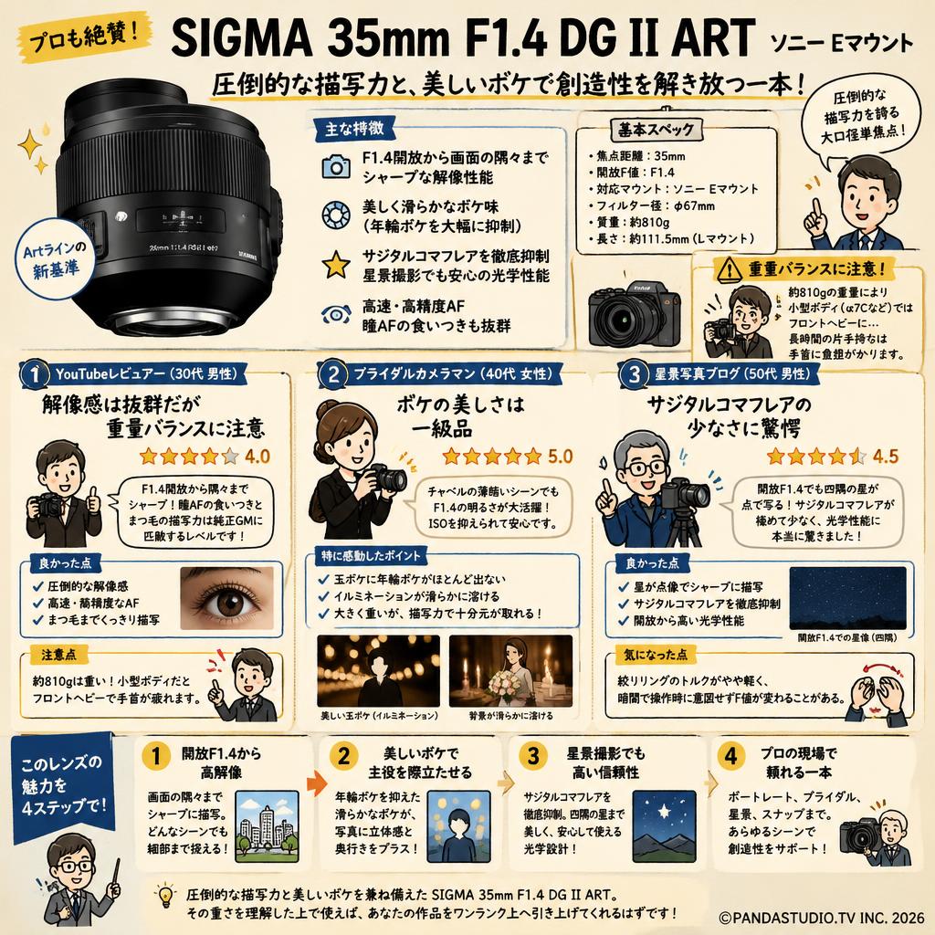 SIGMA 35mm F1.4 DG II ART ソニー Eマウント インターネット上のお客様の声（評判）
