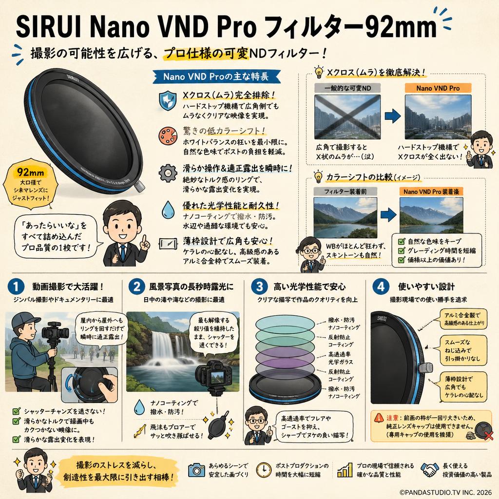 SIRUI Nano VND Pro フィルター92mm インターネット上のお客様の声（評判）