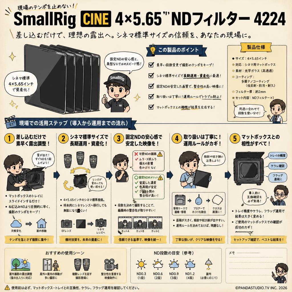 SmallRig CINE 4 x 5.65" NDフィルター 4224 インターネット上のお客様の声（評判）