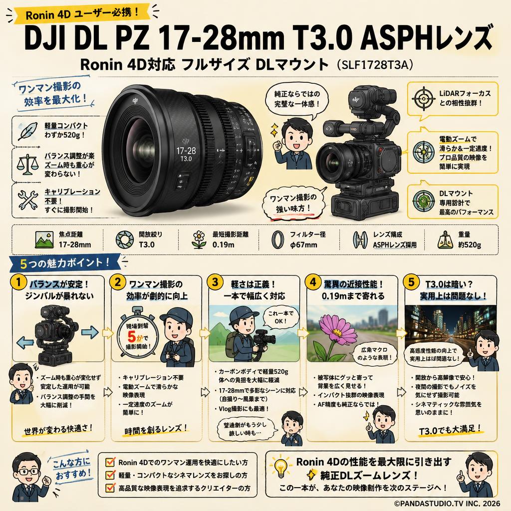 DJI DL PZ 17-28mm T3.0 ASPHレンズ Ronin 4D対応 フルサイズ DLマウント (SLF1728T3A) インターネット上のお客様の声（評判）