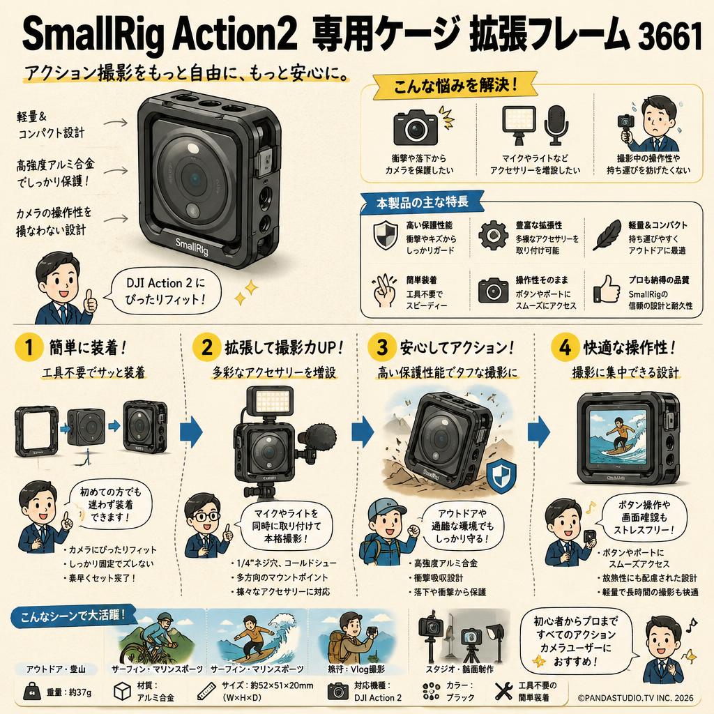 SmallRig Action2 専用ケージ 拡張フレーム 3661 インターネット上のお客様の声（評判）