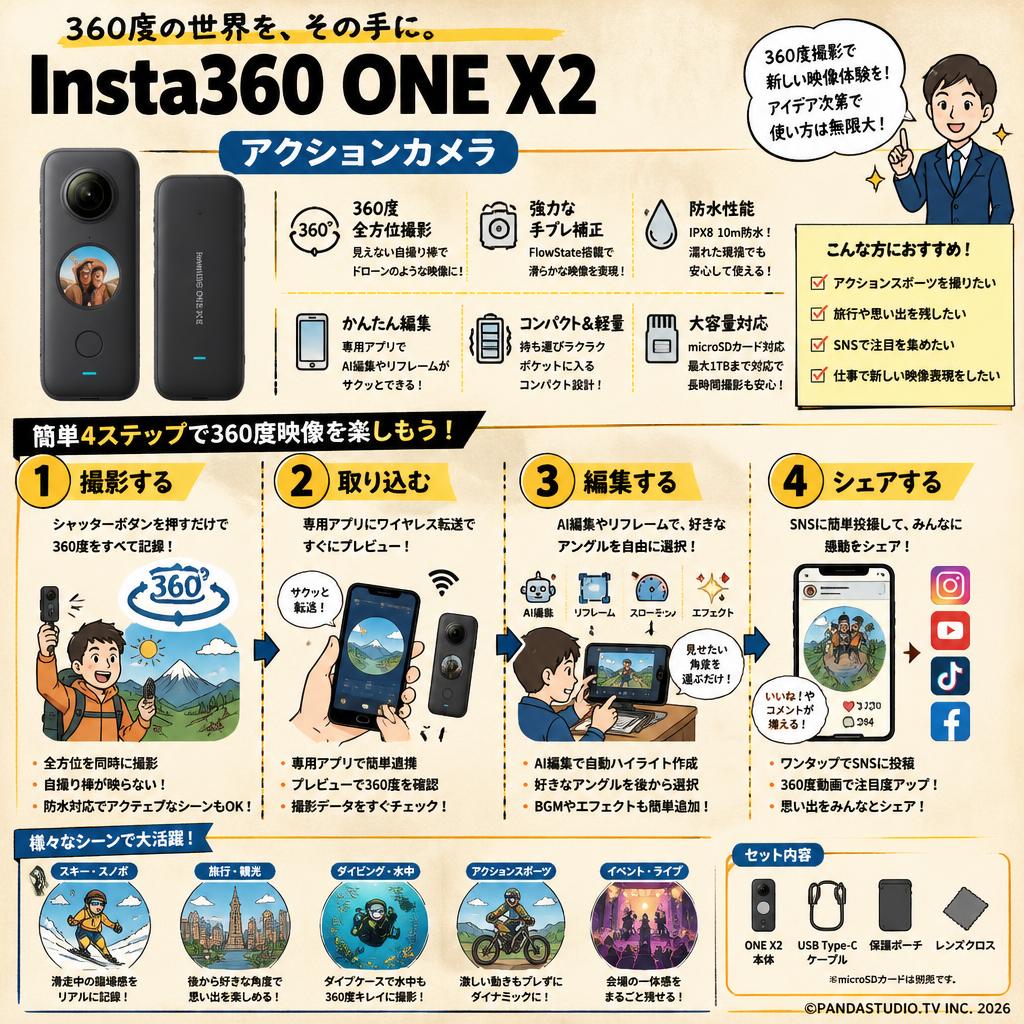 Insta360 ONE X2 アクションカメラ インターネット上のお客様の声（評判）