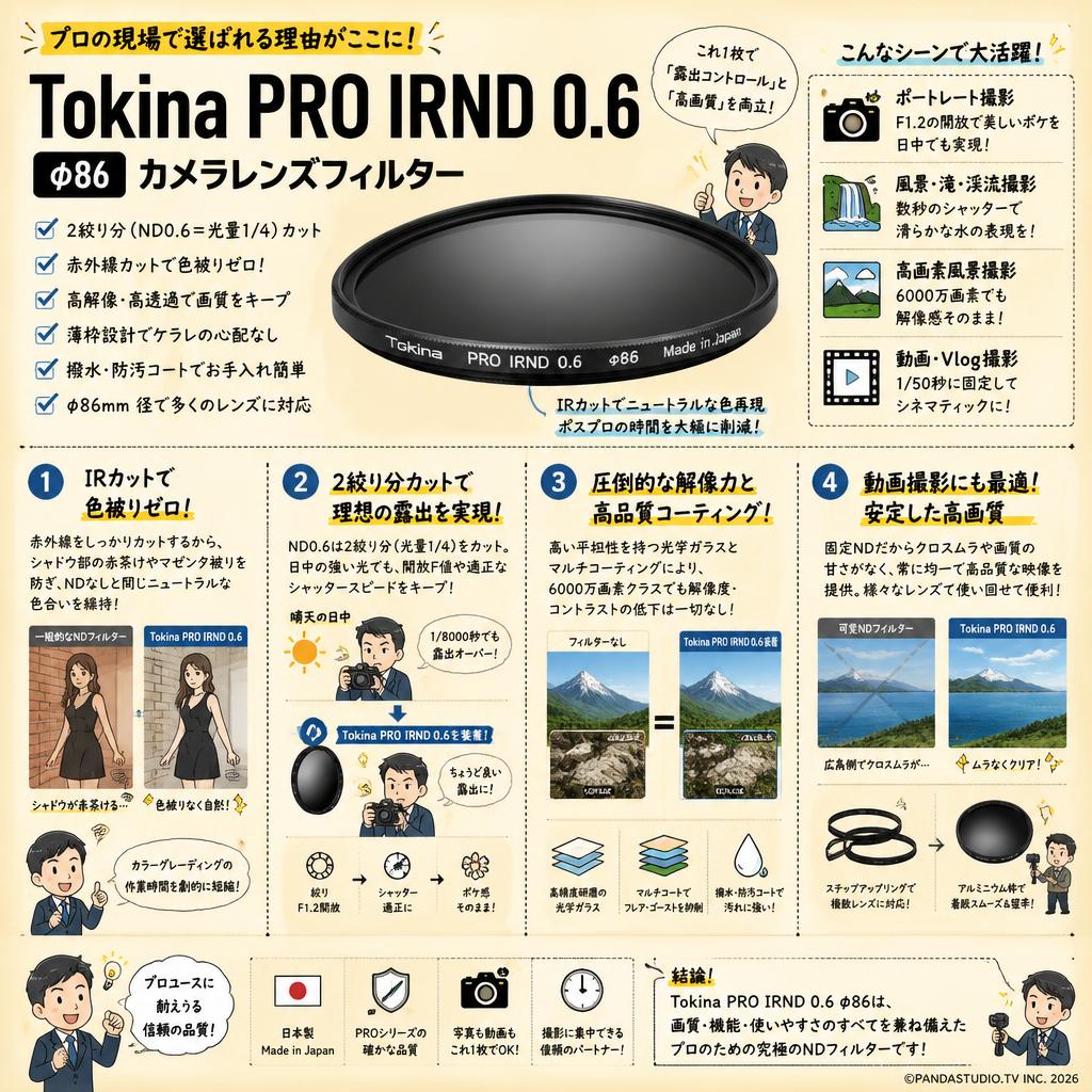 Tokina PRO IRND 0.6 φ86 カメラレンズフィルター インターネット上のお客様の声（評判）