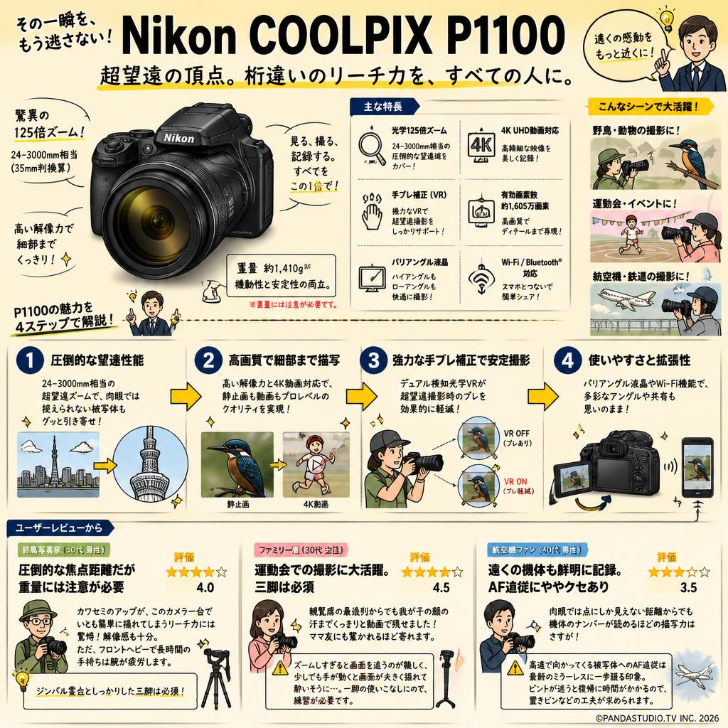 Nikon COOLPIX P1100 インターネット上のお客様の声（評判）