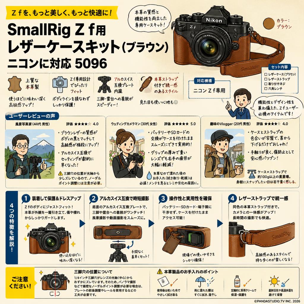 SmallRig Z f用レザーケースキット（ブラウン）ニコンに対応 5096 インターネット上のお客様の声（評判）