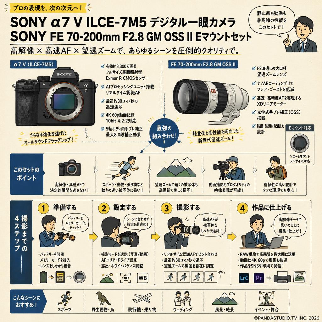SONY α7 V ILCE-7M5デジタル一眼カメラ / SONY FE 70-200mm F2.8 GM OSS II Eマウントセット インターネット上のお客様の声（評判）