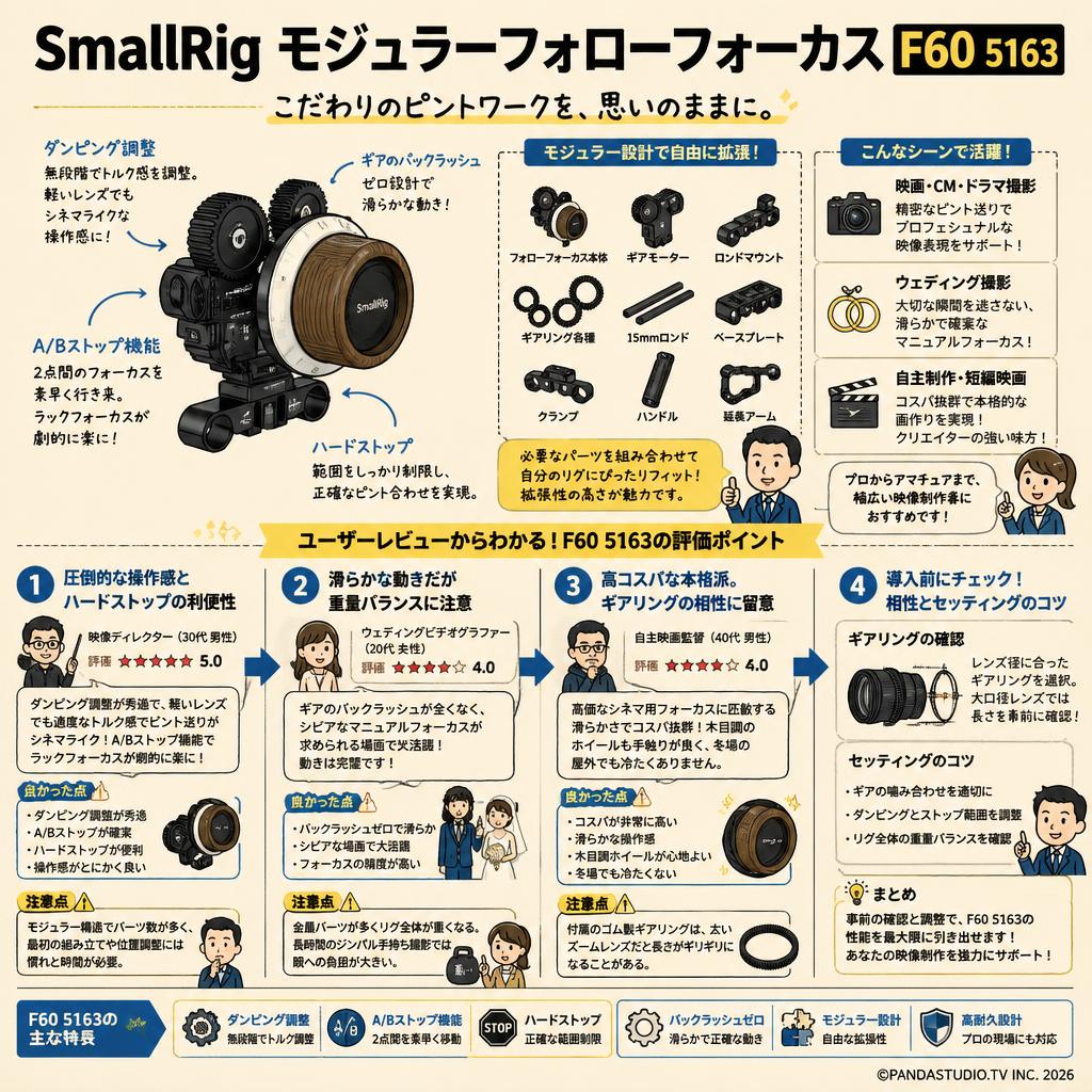 SmallRig モジュラーフォローフォーカス F60 5163 インターネット上のお客様の声（評判）