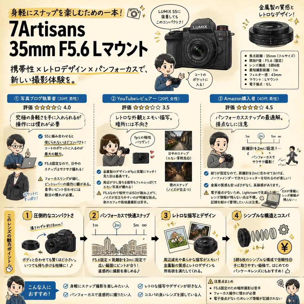 7Artisans 35mm F5.6 Lマウント インターネット上のお客様の声（評判）