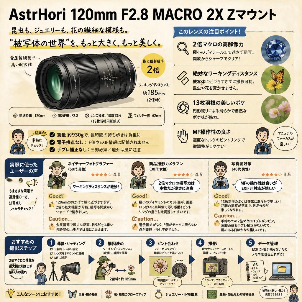 AstrHori 120mm F2.8 MACRO 2X Zマウント インターネット上のお客様の声（評判）
