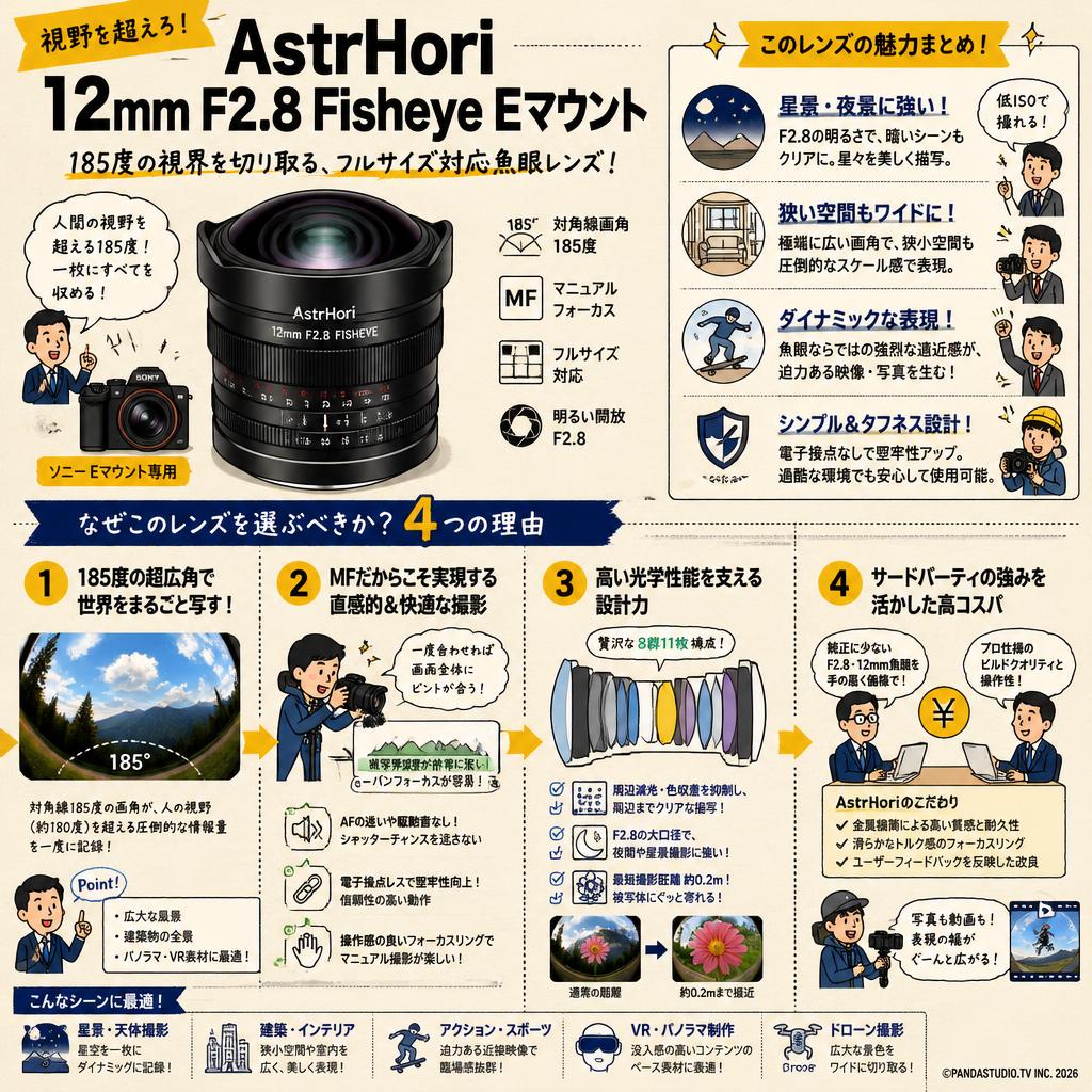 AstrHori 12mm F2.8 Fisheye Eマウント 概要