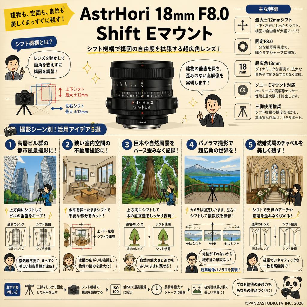 AstrHori 18mm F8.0 Shift Eマウント 用途