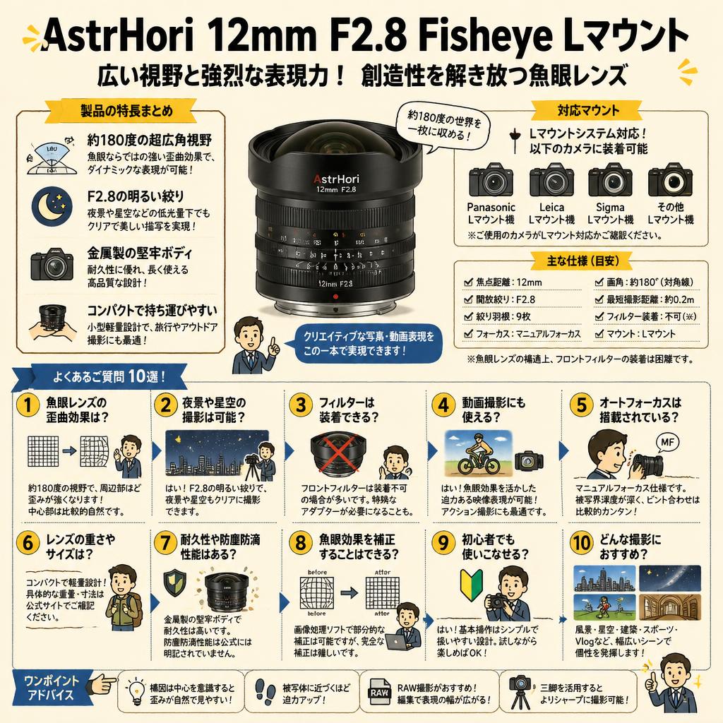 AstrHori 12mm F2.8 Fisheye Lマウント FAQ（よくある質問と答え）