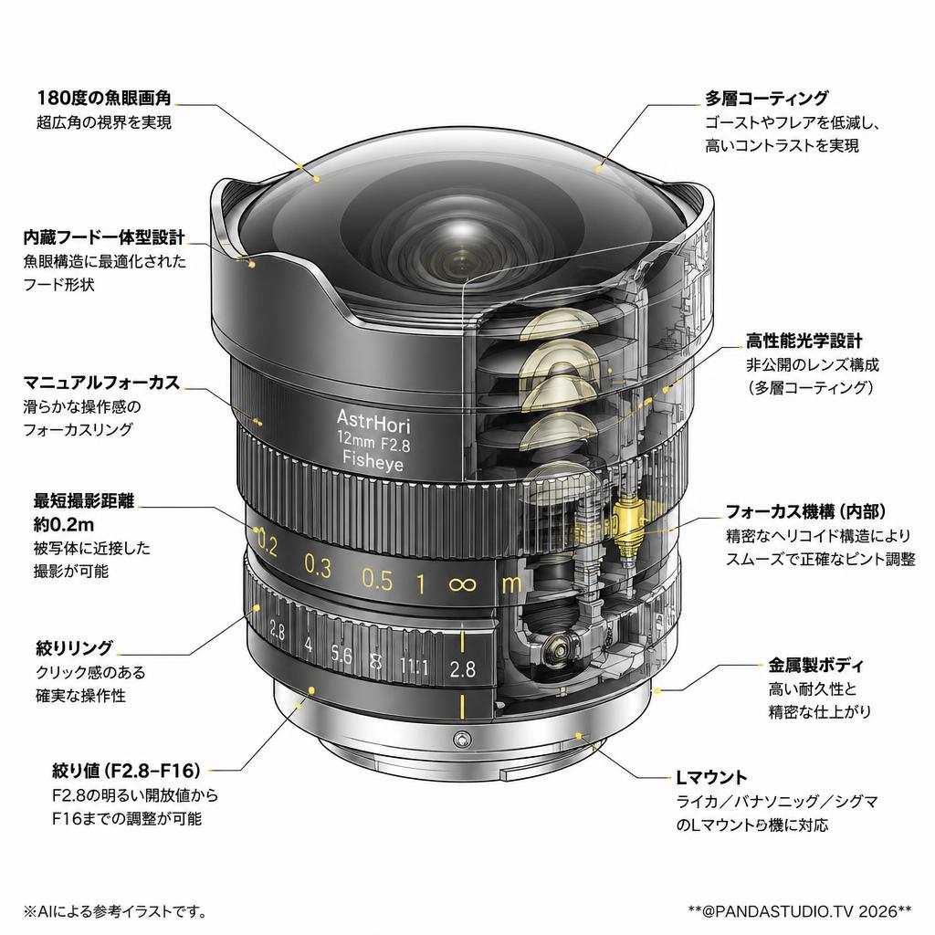 AstrHori 12mm F2.8 Fisheye Lマウント スペック