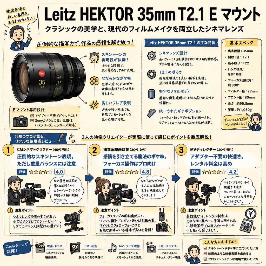 Leitz HEKTOR 35mm T2.1 E マウント インターネット上のお客様の声（評判）