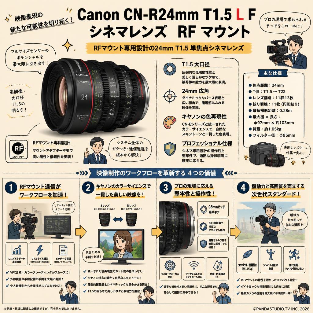 Canon CN-R24mm T1.5 L F シネマレンズ  RF マウント 概要