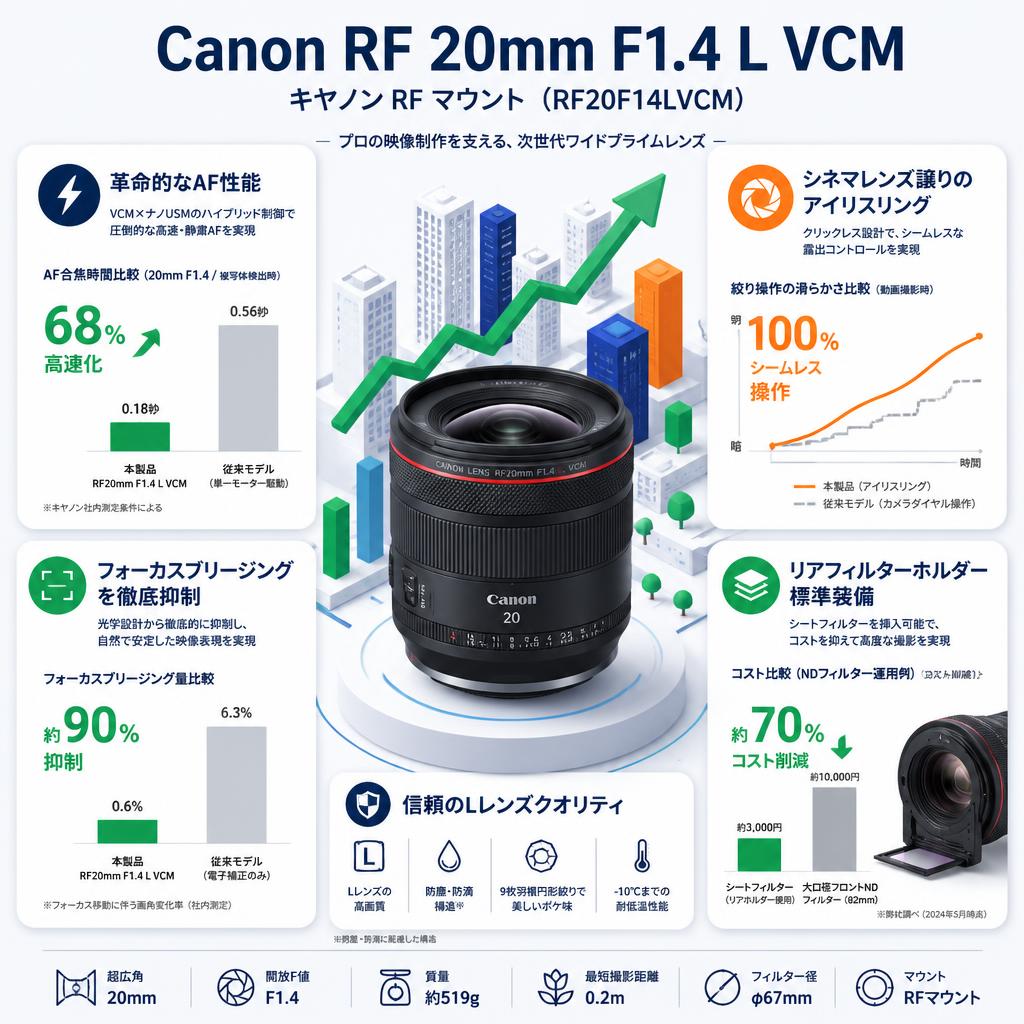 Canon RF 20mm F1.4 L VCM キヤノン RF マウント（RF20F14LVCM） セールスポイント