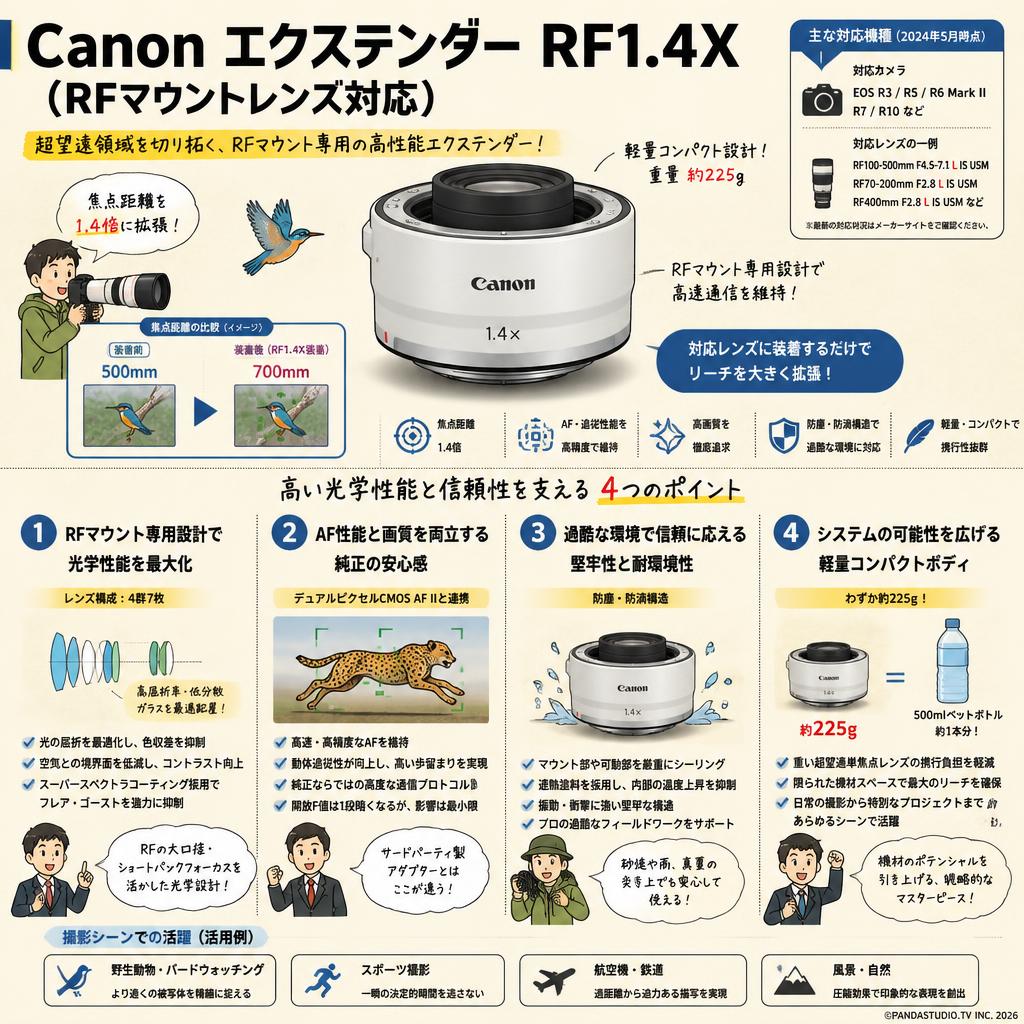 Canon エクステンダー RF1.4X （RFマウントレンズ対応） 概要