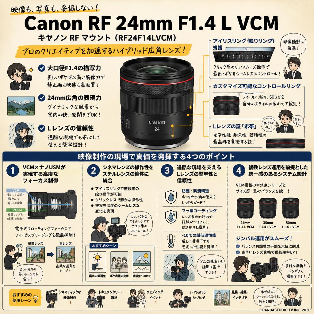 Canon RF 24mm F1.4 L VCM キヤノン RF マウント （ RF24F14LVCM ） 概要