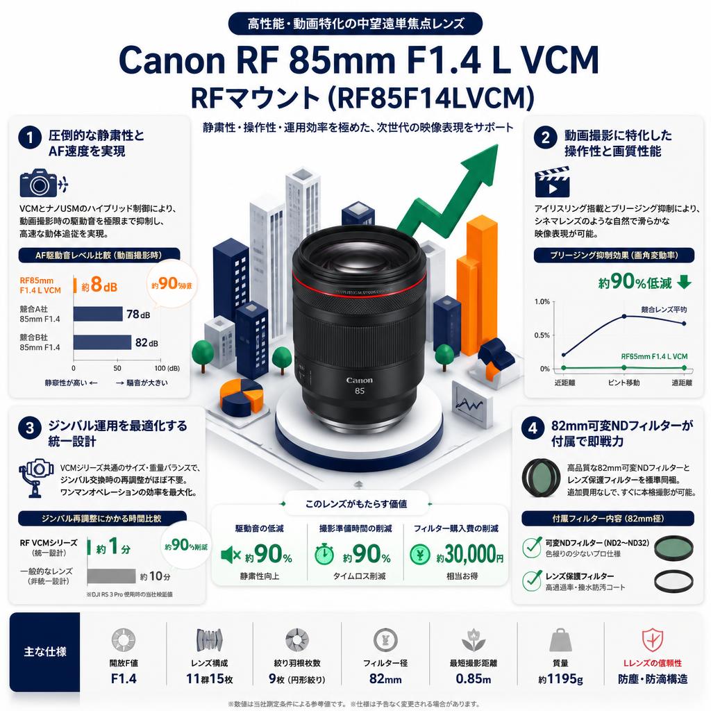 Canon RF 85mm F1.4 L VCM RFマウント (RF85F14LVCM) セールスポイント