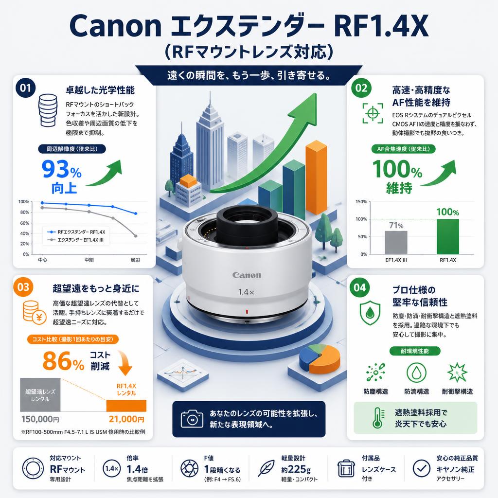 Canon エクステンダー RF1.4X （RFマウントレンズ対応） セールスポイント