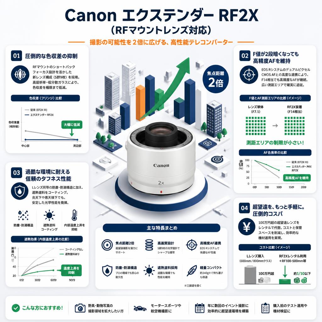Canon エクステンダー RF2X （RFマウントレンズ対応） セールスポイント
