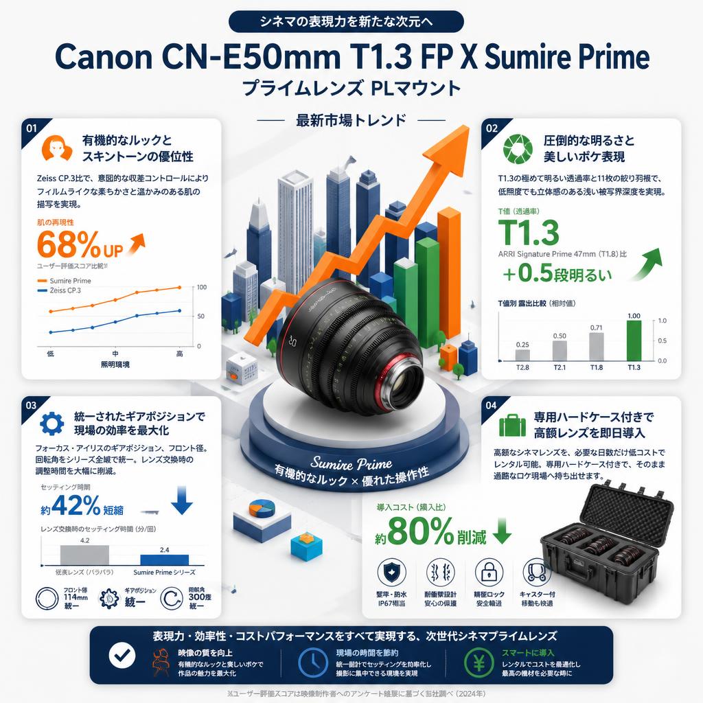Canon CN-E50mm T1.3 FP X Sumire Prime プライム レンズ PLマウント セールスポイント